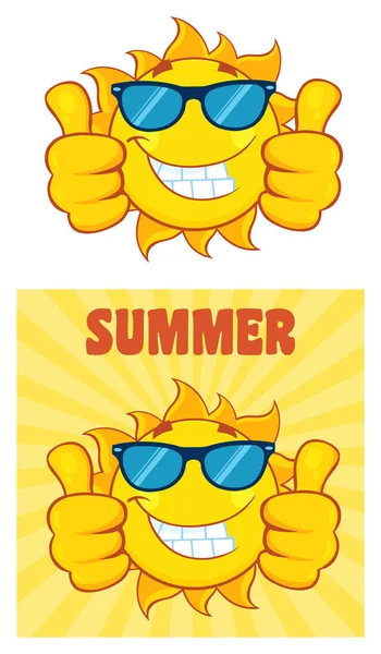 Sun Cartoon Mascot Character — Stock Vector