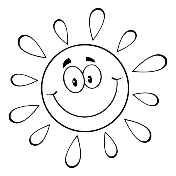 Sort og hvid lykkelig sol – Stock-vektor