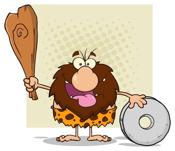 Happy Male Caveman — Stock Vector