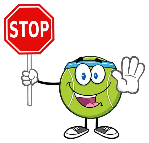 Tennis Ball Cartoon Mascot — Stock Vector