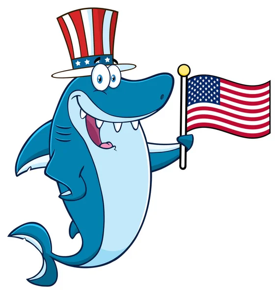 サメに漫画のマスコット — ストックベクタ