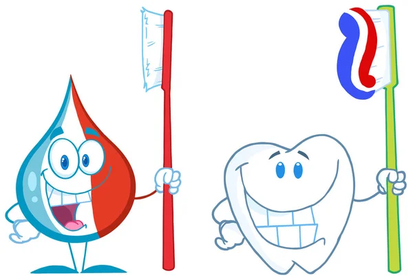 Zubní pasta Drop kreslený maskot charakter. — Stockový vektor