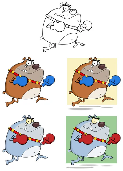 Personaje de dibujos animados Bulldogs — Vector de stock