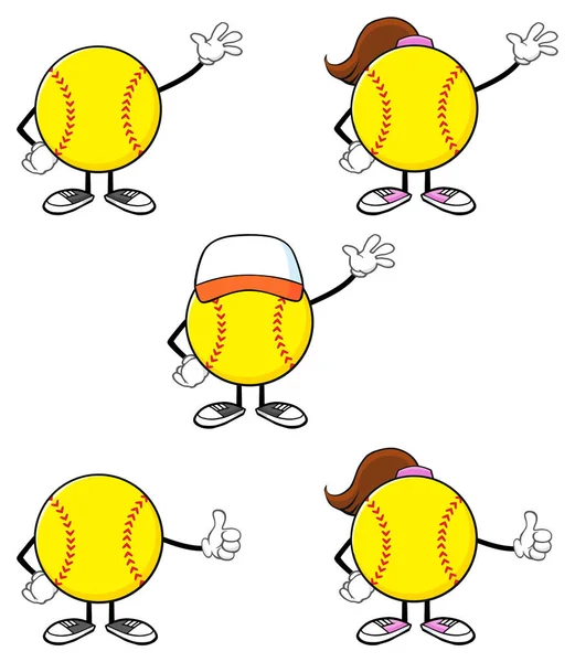 Softball Faceless Player Cartoon — Stock Vector