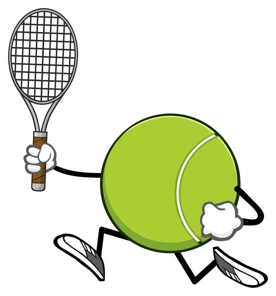 Τένις μπάλα μασκότ κινούμενων σχεδίων — Διανυσματικό Αρχείο