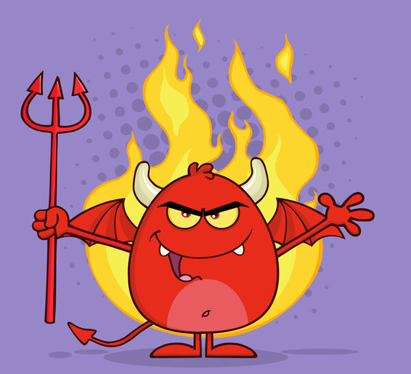 Angry Devil Cartoon Character 