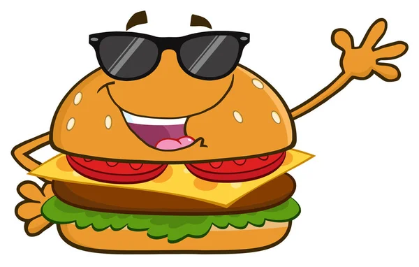 Burger personnage de dessin animé — Image vectorielle