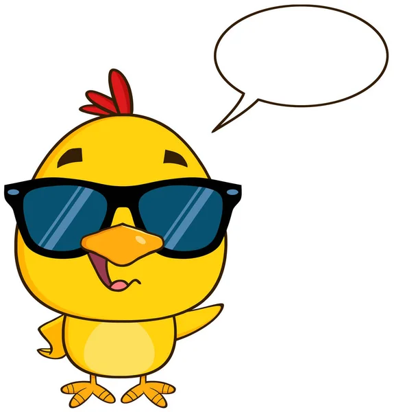 Söt gul Chick seriefigur — Stock vektor