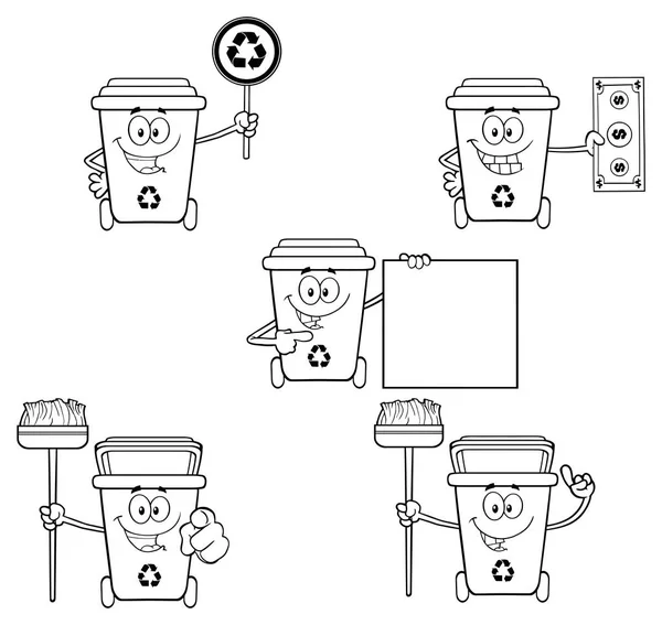 Recycle Bin Cartoon — Stockvector