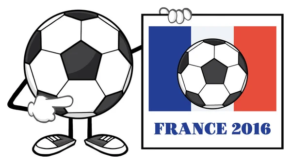 Caractère mascotte de ballon de football dessin animé — Image vectorielle