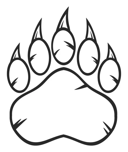 Black And White Bear Paw — Stockvector