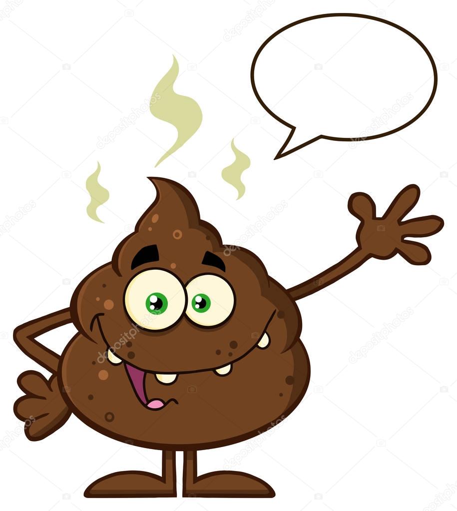 Happy Poop Cartoon Mascot Character 