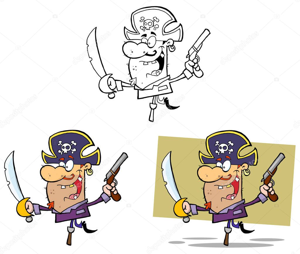Pirate Brandishing Sword 