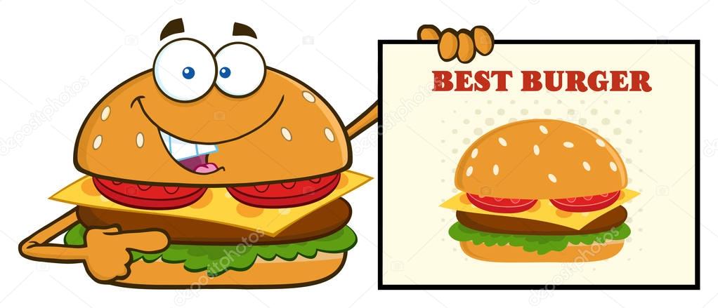 Burger Cartoon Character 