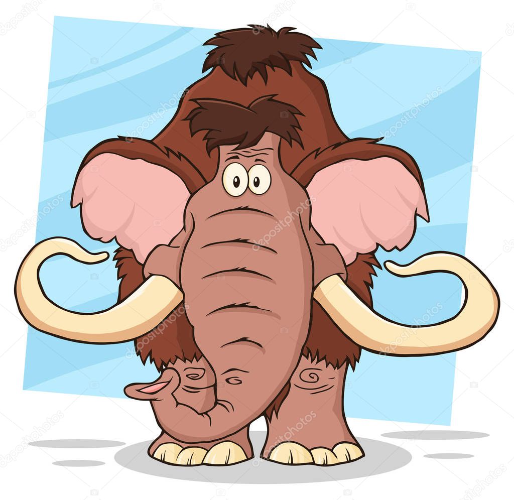 Funny Mammoth Cartoon Character