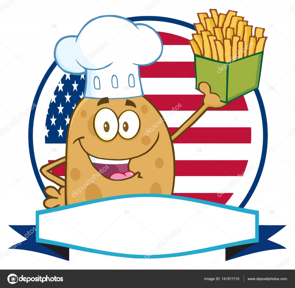 Chef Potato Cartoon Character Over — Stock Vector © HitToon #141911110