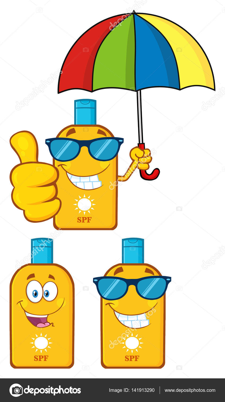 Bottle Sunscreen Cartoon / Sunscreen Graphy Shampoo Logo Cartoon