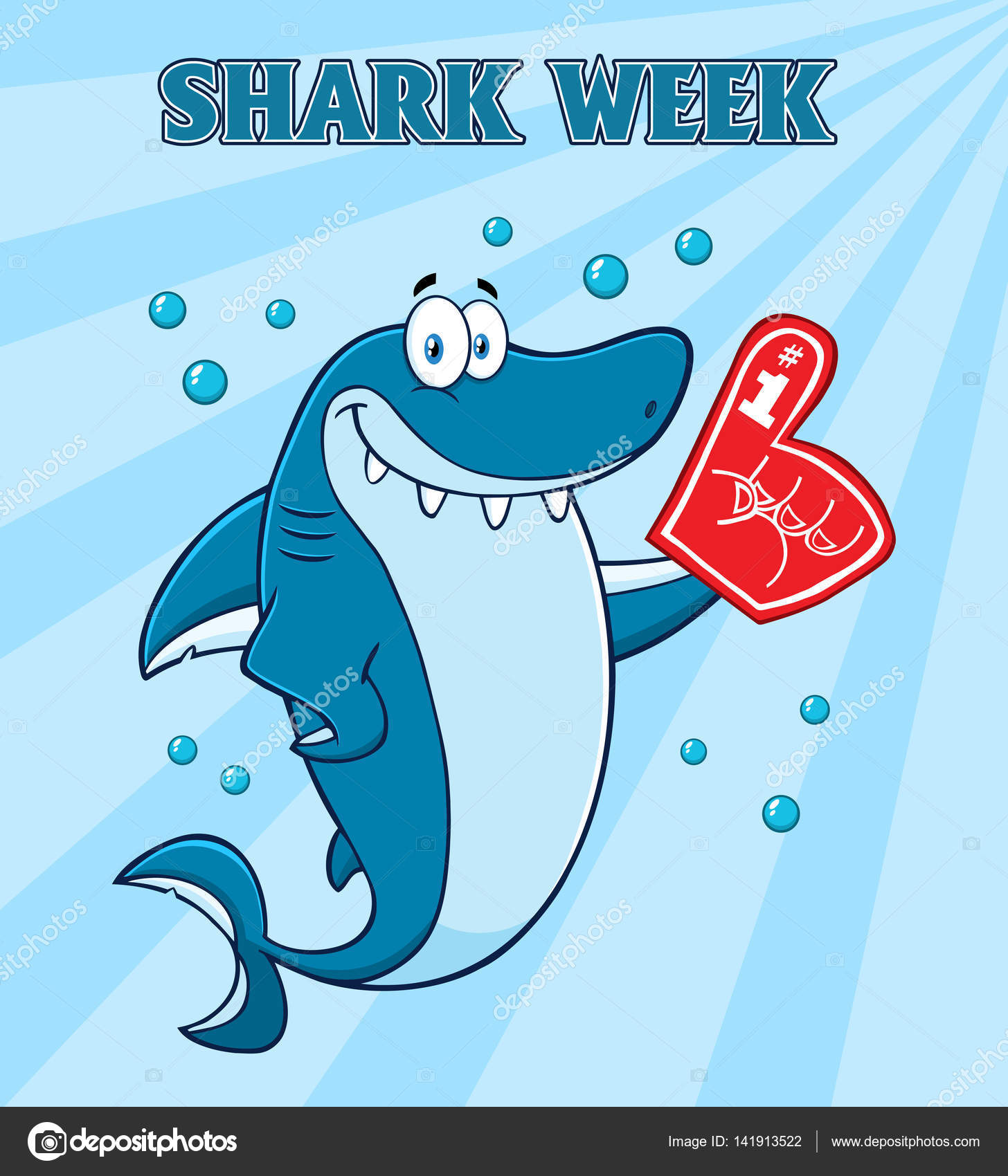 Shark Cartoon Mascot — Stock Vector © HitToon #141913522