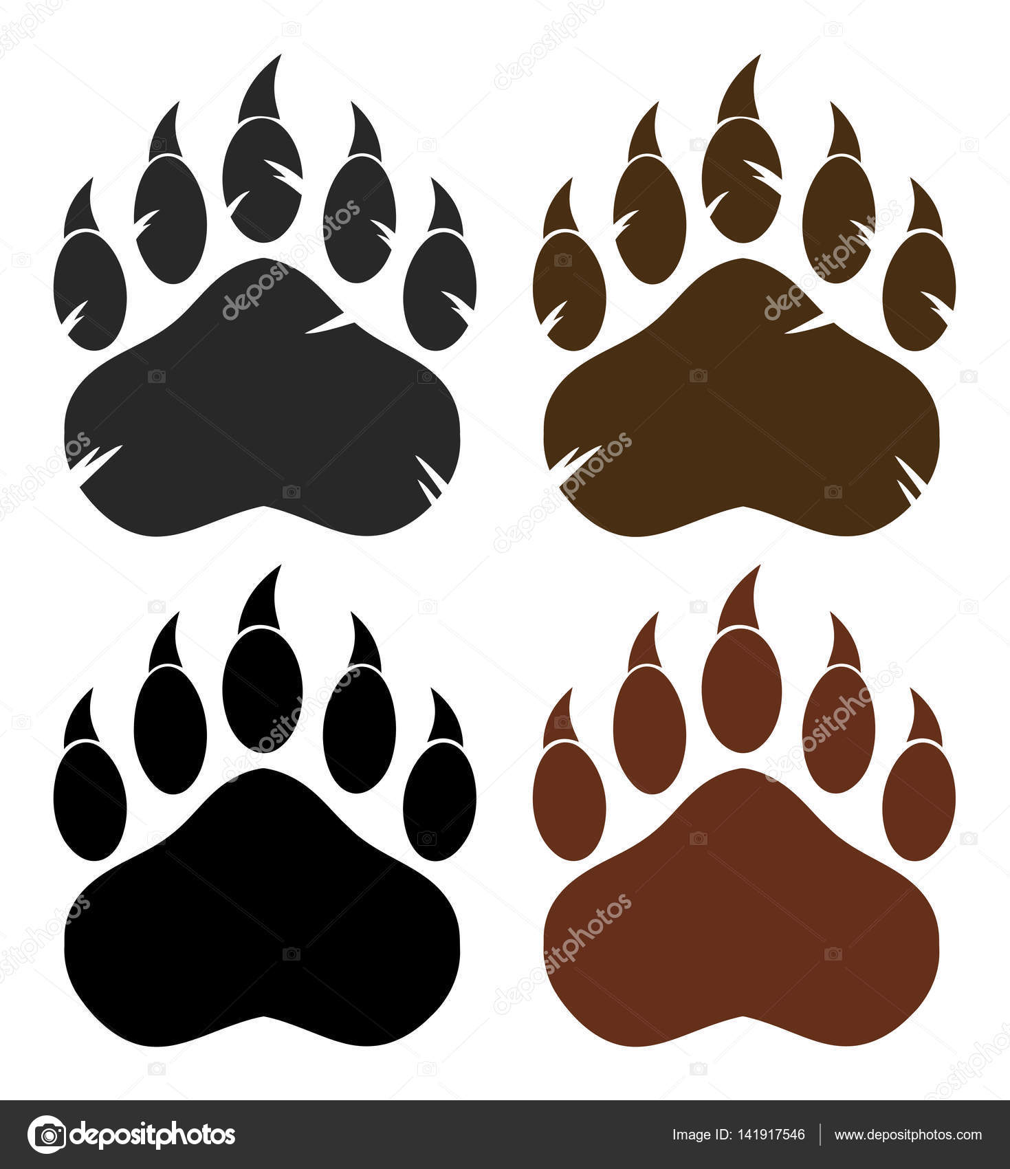 Image vectorielle Patte d'ours avec griffes. par ©HitToon - 141917546, image size:1469x1700
