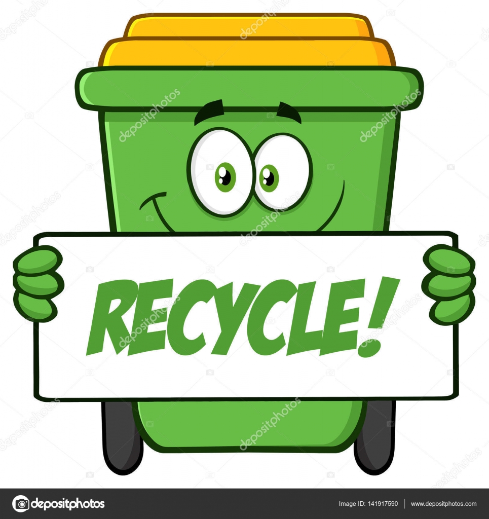 Smiling Green Recycle Bin Cartoon Stock Vector by ©HitToon 141917590