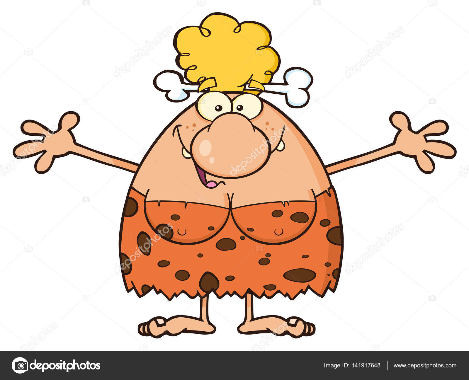 Grumpy Blonde Cave Woman Cartoon Stock Vector Image by ©HitToon #141917648