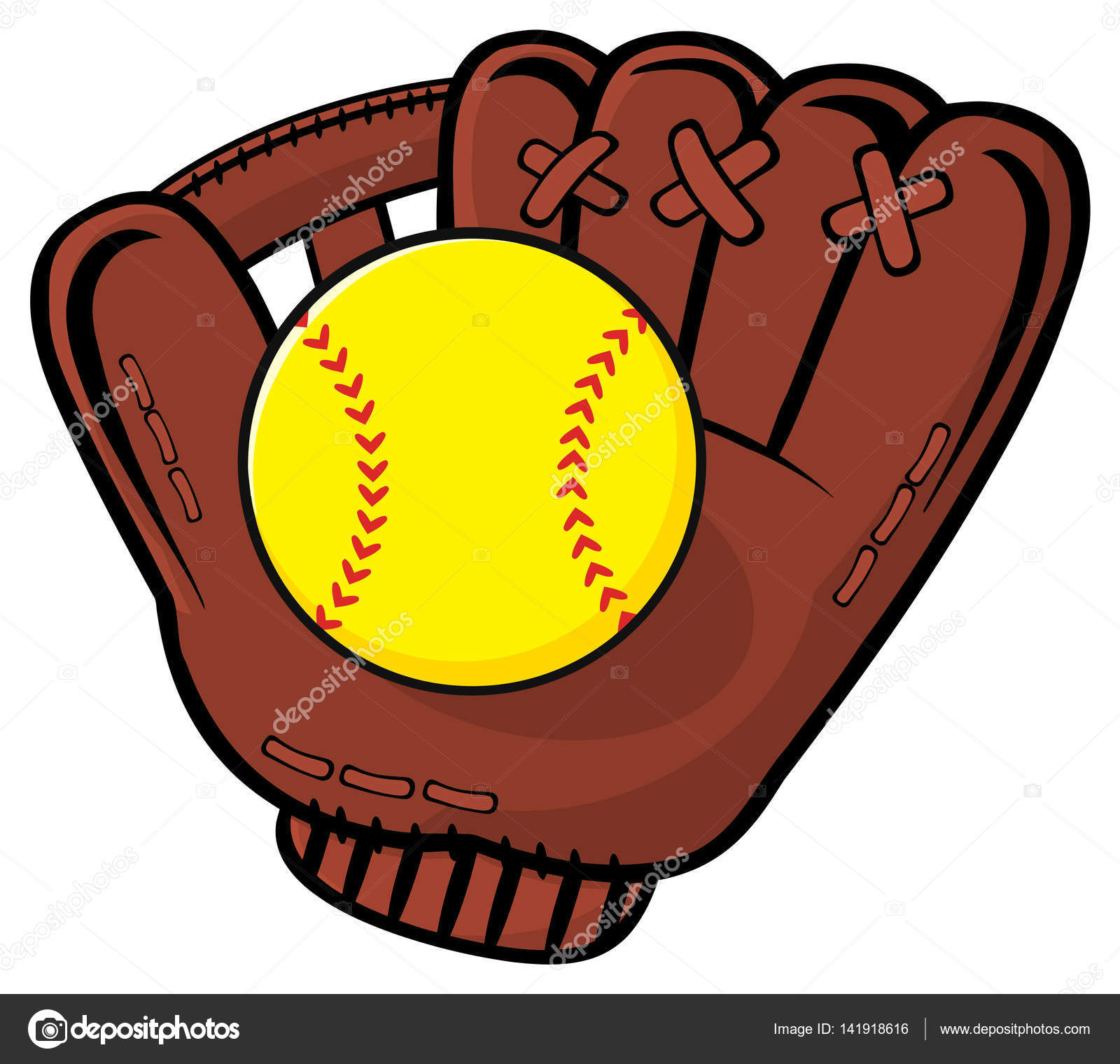 Softball Glove Cartoon