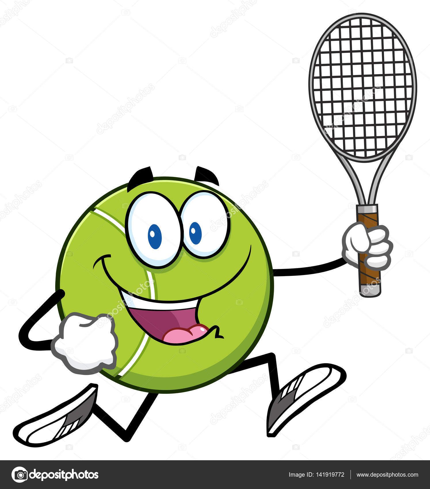 Tennis Ball Cartoon Mascot Stock Vector Image by ©HitToon #141919772
