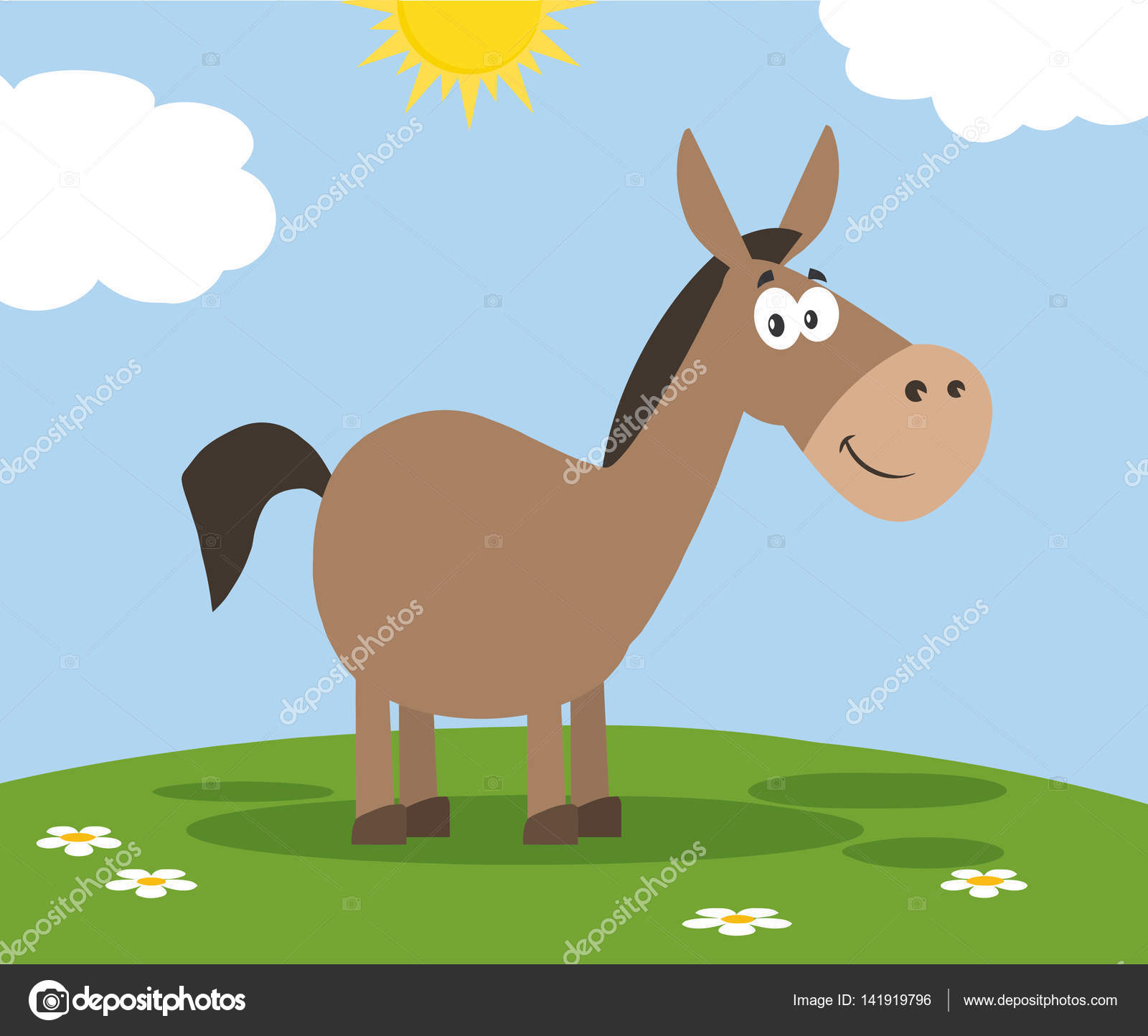Donkey Cartoon Character Stock Vector Image by ©HitToon #141919796
