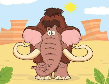Komik mamut karikatür karakter