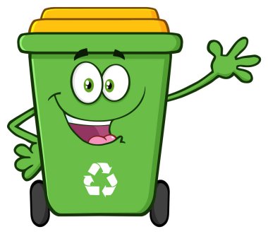 Recycle Bin Cartoon Mascot clipart