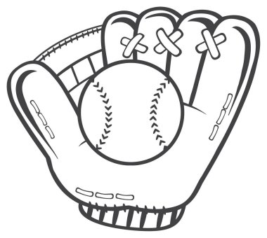 Black And White Baseball Glove clipart