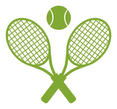 Çapraz raketleri ve tenis topu. 