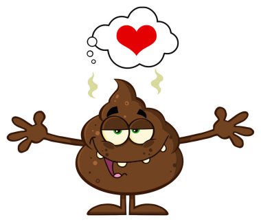 Happy Funny Poop Cartoon Character  clipart