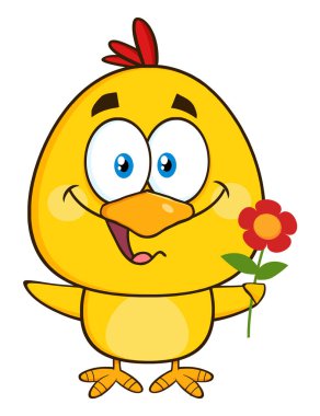 Tatlı sarı piliç çizgi film karakteri 