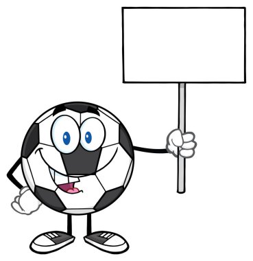 Futbol topu çizgi film maskot karakteri 