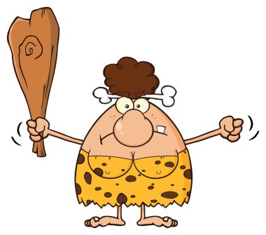 Huysuz mağara kadın karikatür 