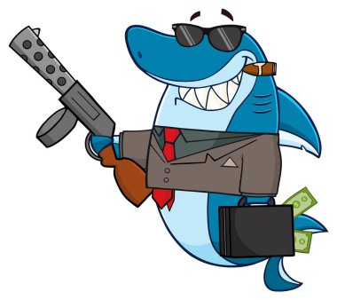 Shark Cartoon Mascot  clipart
