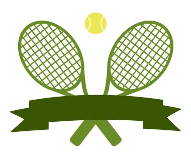 Çapraz raketleri ve tenis topu. 