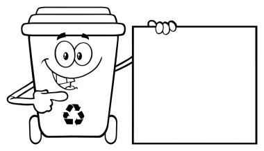 Recycle Bin Cartoon Mascot clipart