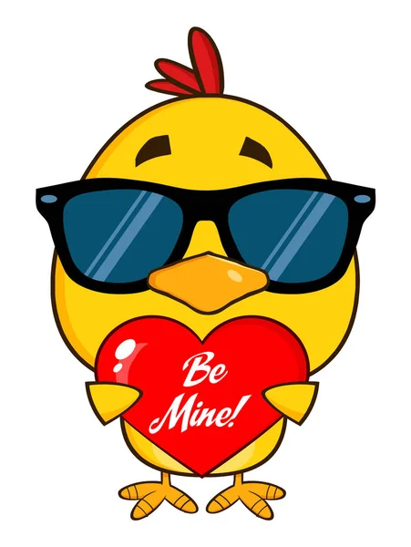 Söt gul Chick med solglasögon — Stock vektor