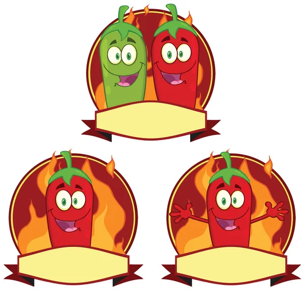 Mexicaanse Chili Peppers Cartoon mascotte — Stockvector
