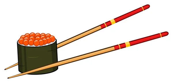 Sushi rulle seriefiguren maskot — Stock vektor