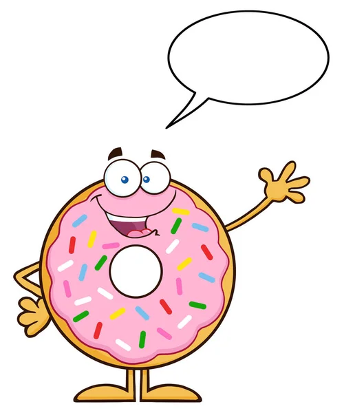 Happy Donut personaggio dei cartoni animati . — Vettoriale Stock