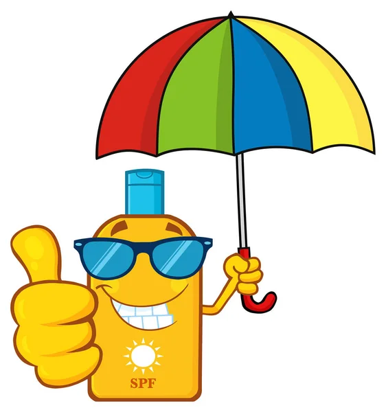 Smiling Bottle Sunscreen — Stock Vector