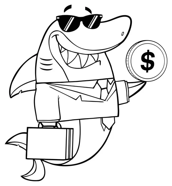 Mascotte de requin dessin animé — Image vectorielle