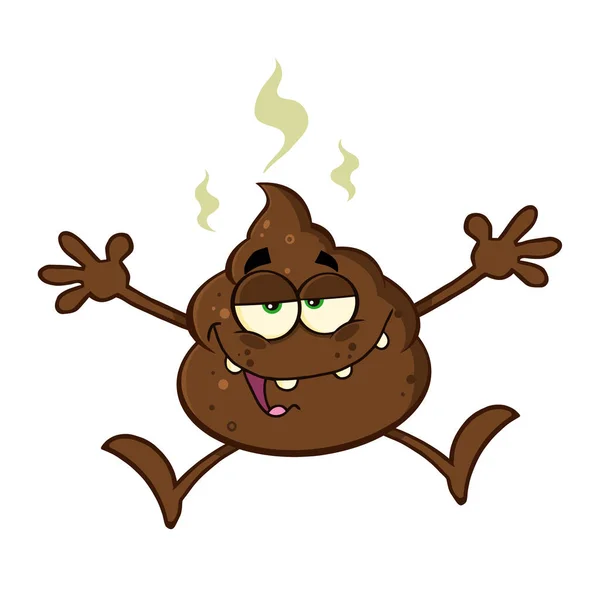 Happy Poop Cartoon Mascot Character — Stock Vector