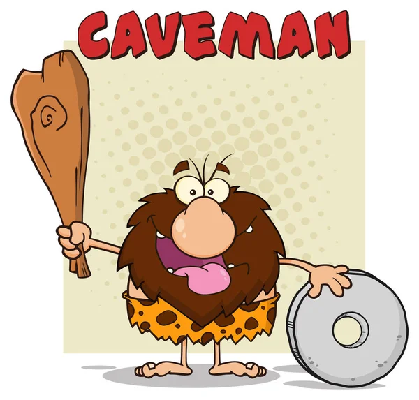 Happy Male Caveman — Stock Vector