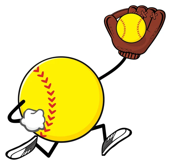 垒球不露面的球员卡通 — 图库矢量图片