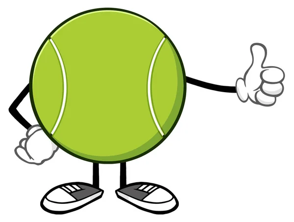 Tennis boll tecknad maskot — Stock vektor