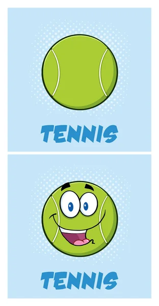 Tenisový míč bez tváře kreslené — Stockový vektor